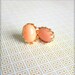 Coral Pink Studs Earrings Peach Apricot Post Earring Salmon Pink Orange Studs Post Earrings - Retro Romantica