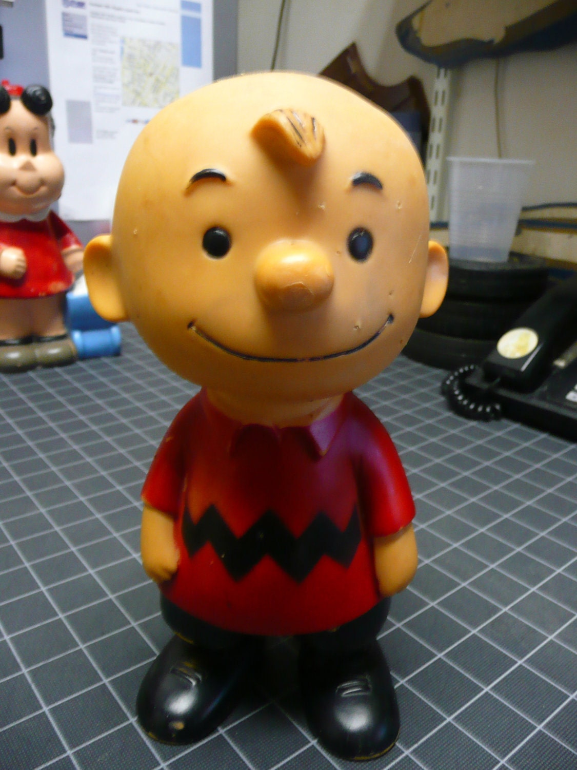 Vintage 1958 Charlie Brown Peanuts Character Rubber Figure