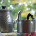 Reserved for Jan - Vintage Sona Ware Stratford On Avon Hammered Tin Tea Set