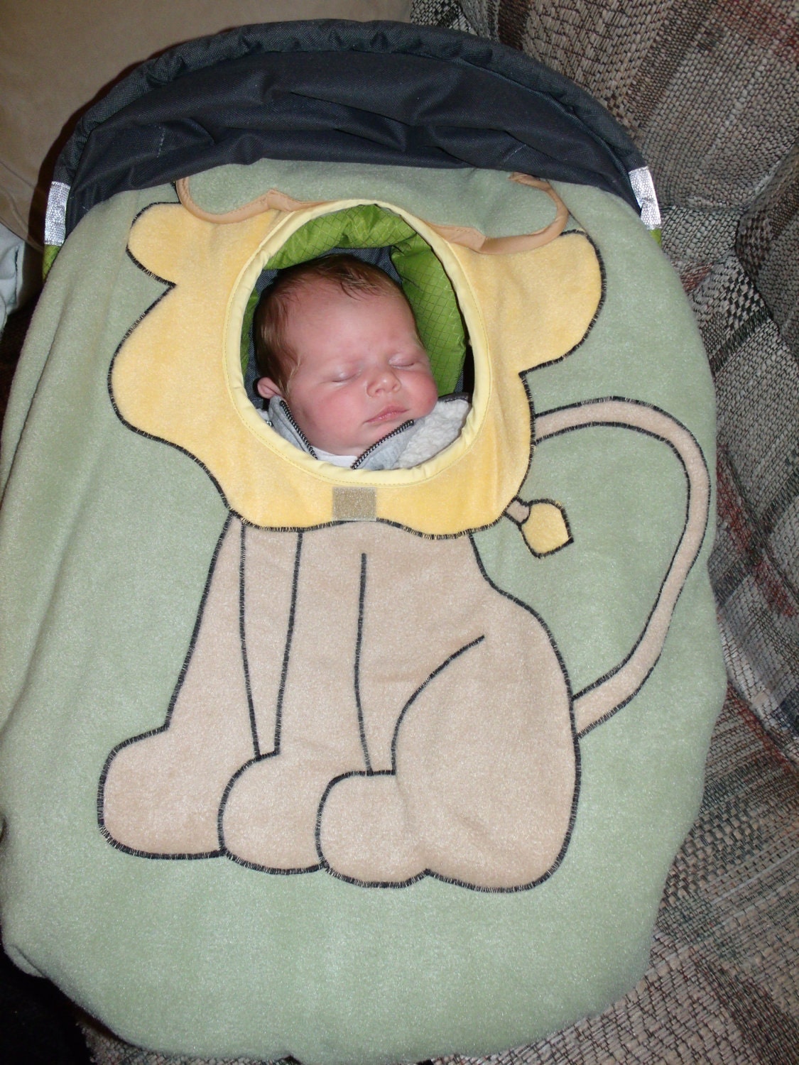 Infant Car Seat Cover Leon the Lion by rtranck on Etsy