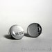 silver gray earrings. ear studs. recycled vinyl record jewelry. minimalist jewelry. one of a kind earrings.