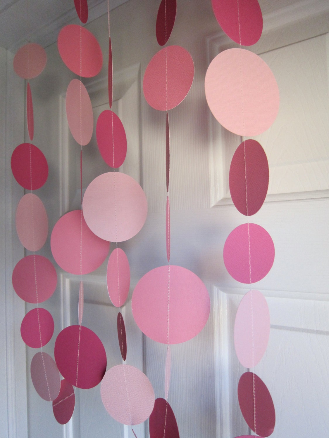 Pink Paper Garland Baby  Shower Baby  Girl  Birthday  Party 