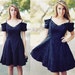 SALE !!! 80s Vintage Dress Lace Detail Light Black Party