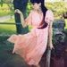 Vintage 1950s/60s Peach Coral Pastel Chiffon Garden Party Dress