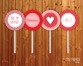 Valentine's Day Hearts Party - PRINTABLE Cupcake toppers, by MyPartyDesign - Instant Download Il_170x135