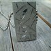 Pendant Necklace. Grey Concrete and aluminum wire and mirror. Unisex . Reversible Pendant. Modern Concrete. ' Industrial collection ' .
