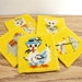 Vintage Bright Yellow Needlepoint Pictures