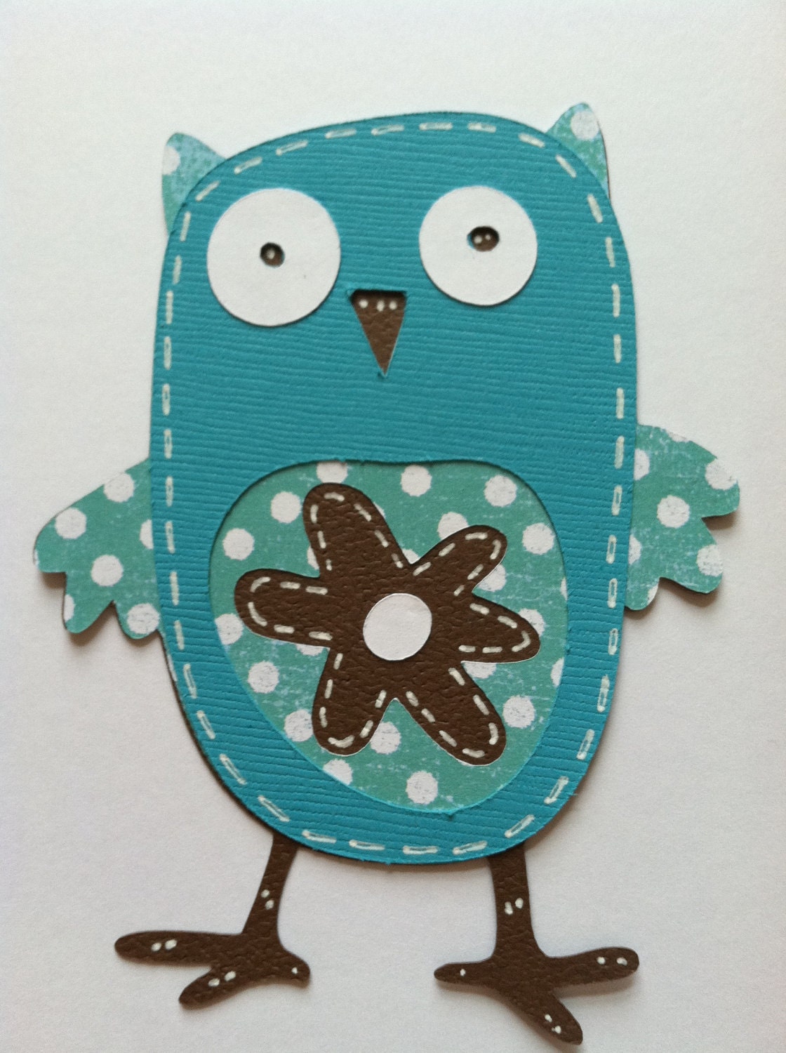 Owl Die Cut Pair Blue Owl Die Cut Owl Die Cuts Polka Dot