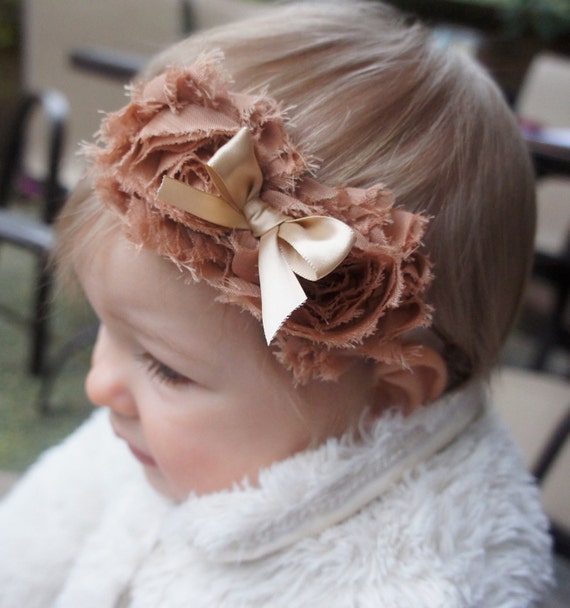 Items similar to SALE Light Brown Baby Headband Newborn Headband