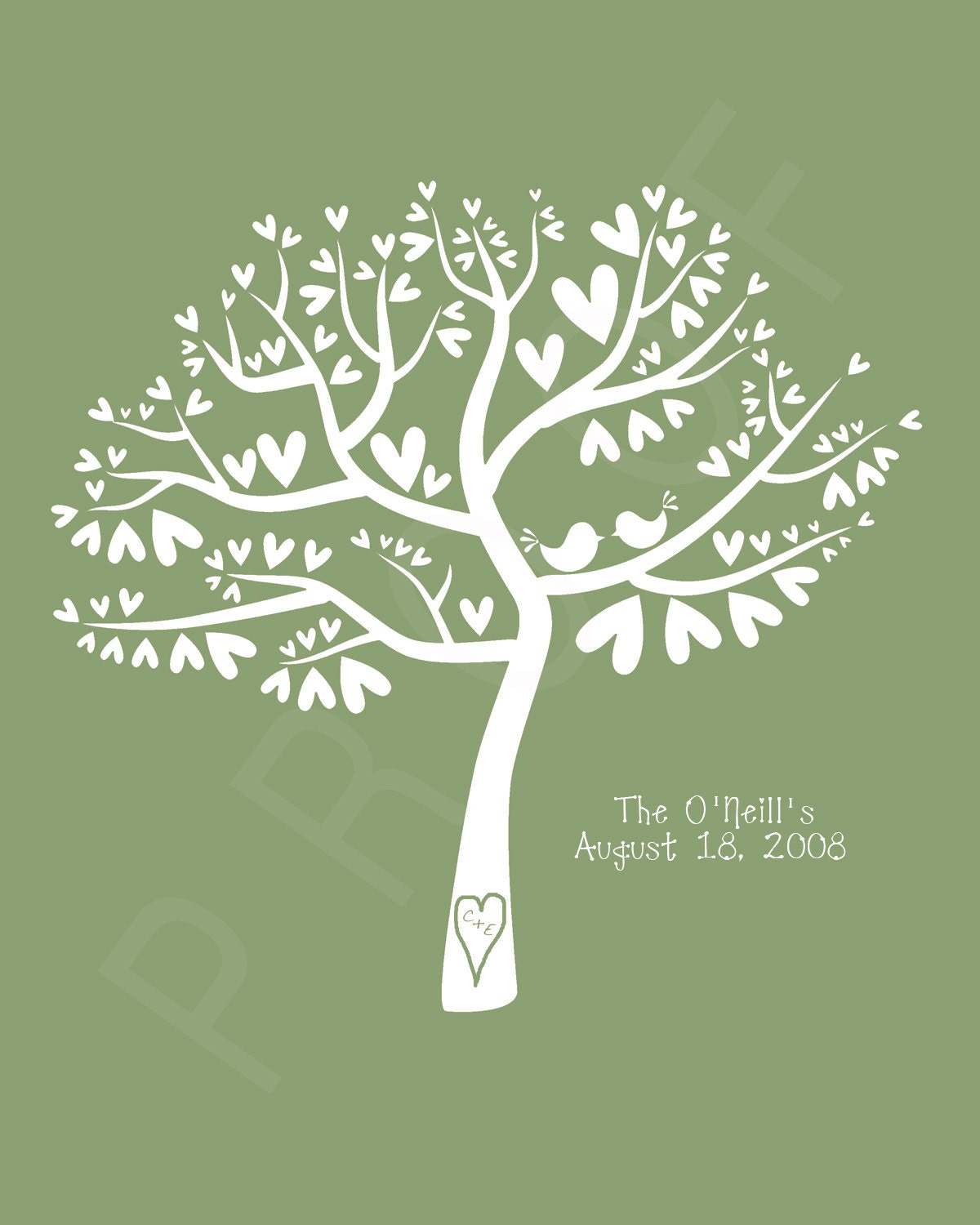Personalized Family Tree Silhouette