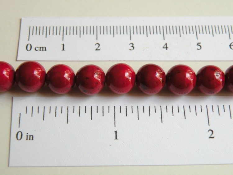 Riverstone beads in beet red round gemstone by SparklingSistersJS