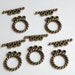 9 Triple 3 strand toggle clasp sets round oval rope Antique Bronze 16x13mm TS0268-4