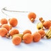 Chunky Orange Beaded Necklace Summer Felted Jewelry