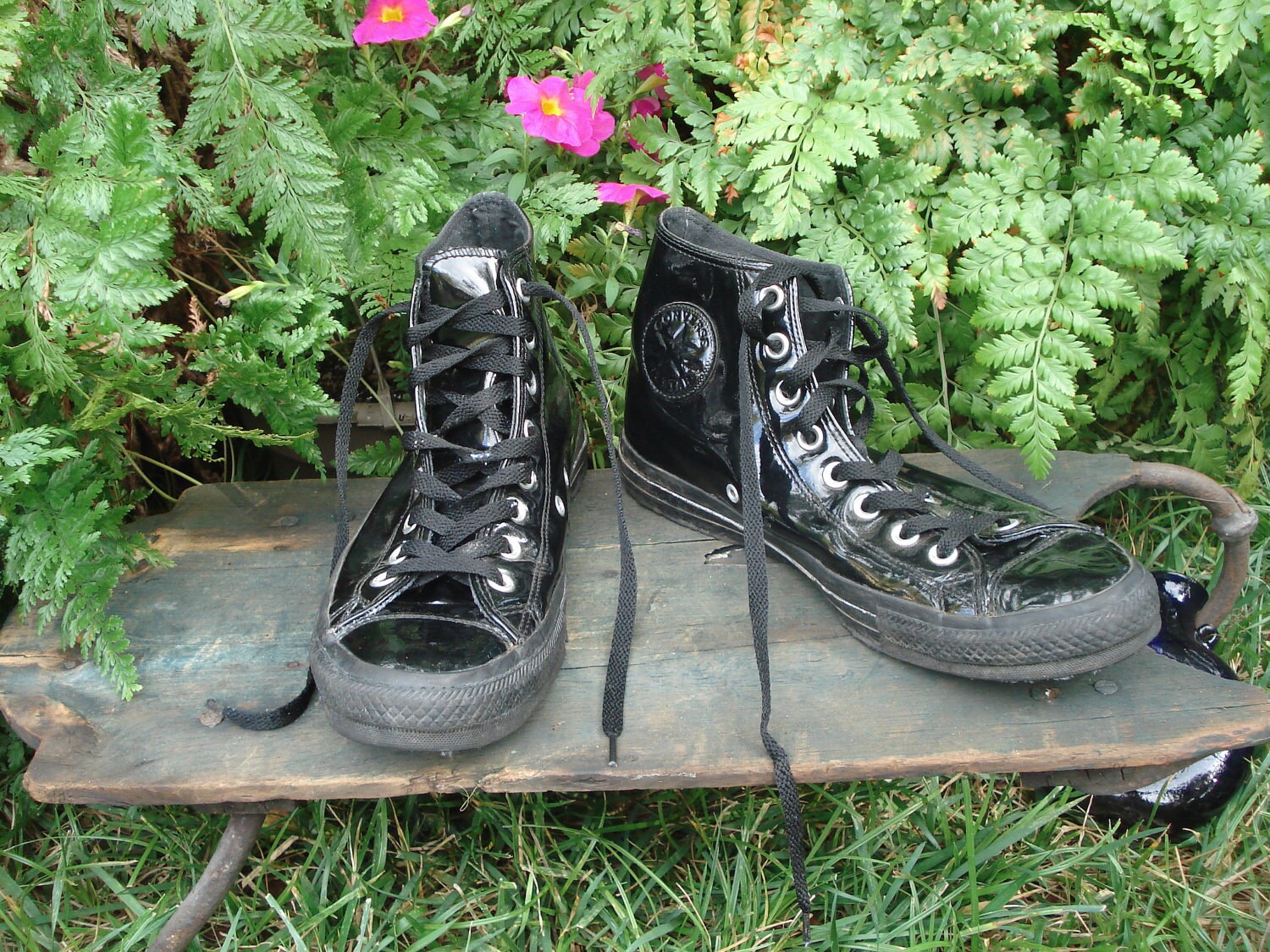 black patent converse high tops