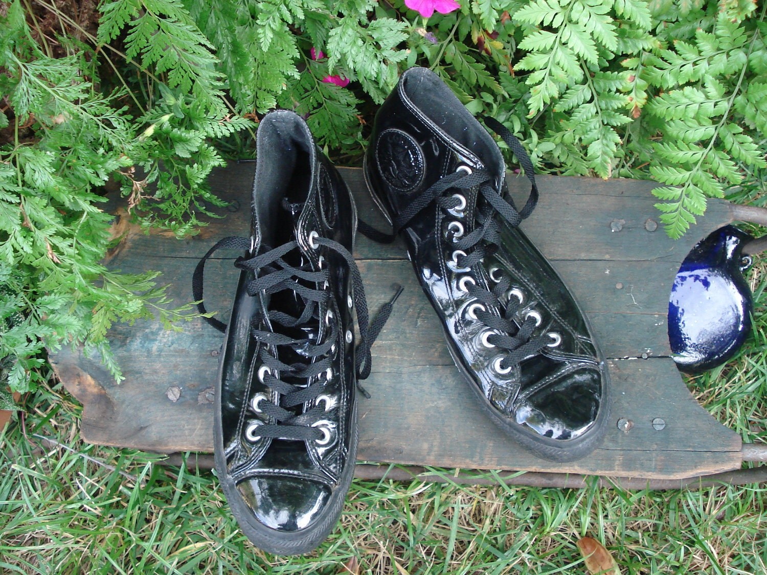 black patent converse high tops