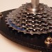 Lamp with recycled bike bicycle gears . A heavy duty gift for a biker , gear head or steampunk. Way cool. 125