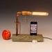 iPhone dock AND table lamp. Recycled wood. Copper. Edison bulb. 3 way light with one way bulb. 213