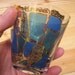 Mid century cocktail glasses,Georges Briard,teal and cobalt