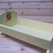 Vintage doll cradle, 8" doll, yellow doll bed