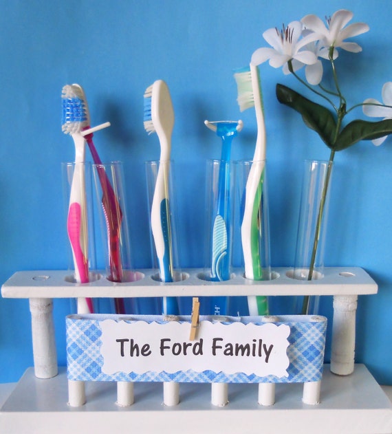 Items similar to Test Tube Toothbrush Holder Rack for Family on Etsy