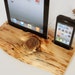 iPhone / iPod / iPad wooden DUAL docking station - sync, charge, can serve as holder / stand - home decor