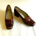 Chunky Heel Pumps / Vegan Metallic Faux Croc / Esprit / 7.5 38