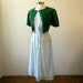 60s Slip Dress / Blue Cotton Nightgown / Peasant Dress / Sheer Summer Dress