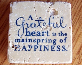 magnet, natural stone, tumbled tile - inspirational quote