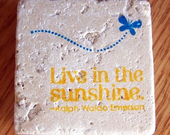 magnet, natural stone, tumbled tile - inspirational quote