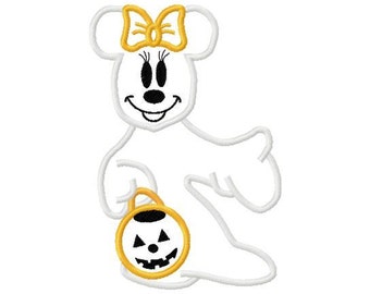 Minnie mouse halloween ghost applique design digital instant download