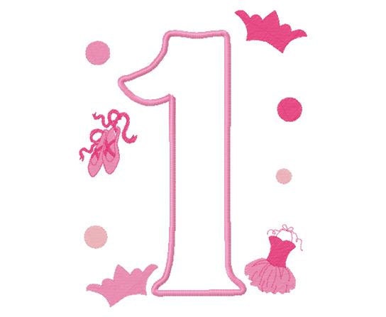 Items similar to Ballerina girly numbers applique designs ...