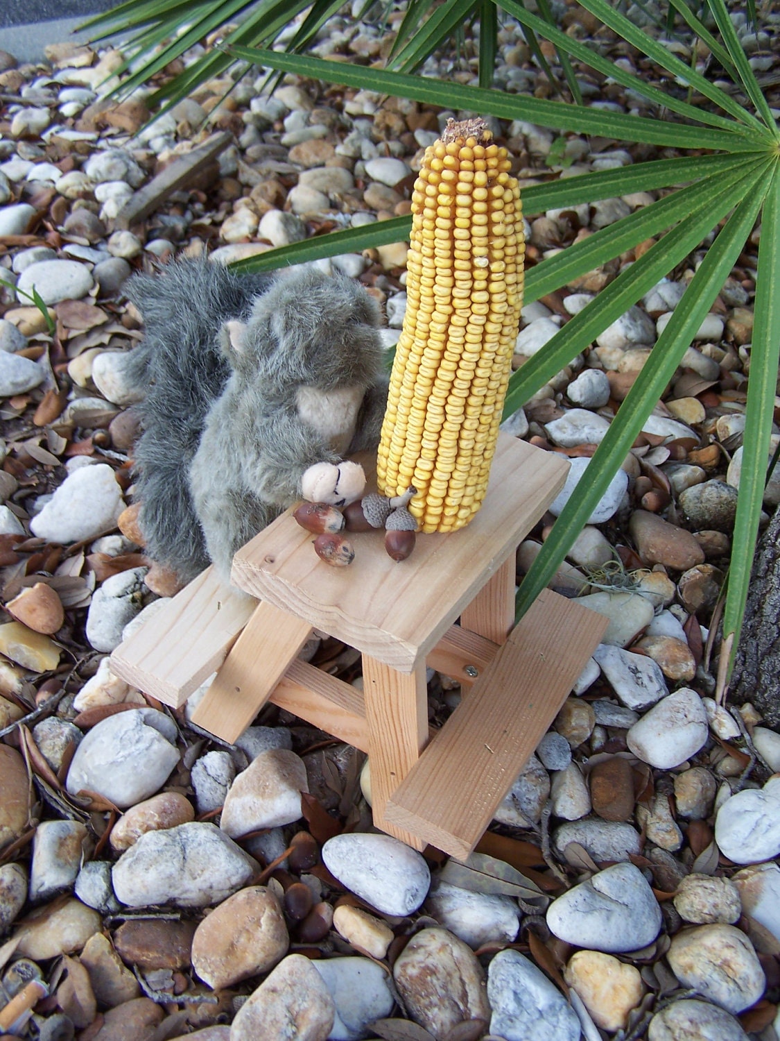 Squirrel Feeder Picnic Table Birds Chipmunks Wildlife Handmade