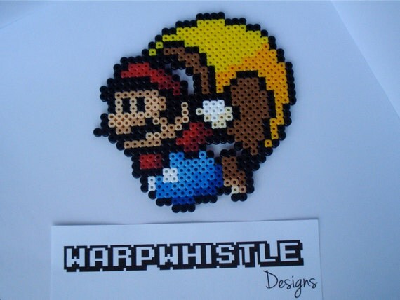 Cape Mario Super Mario World Perler Bead Sprite