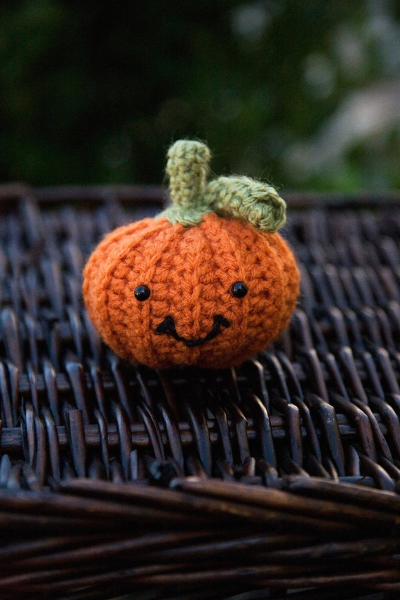 Orange Crochet Amigurumi FALL/HALLOWEEN pumpkin stuffed