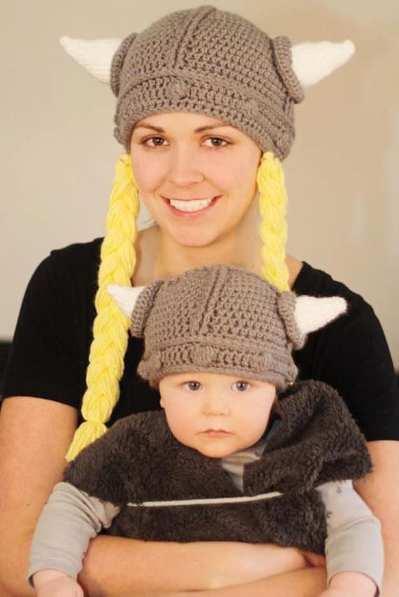 Items similar to Viking Hat Crochet - (BABY) on Etsy