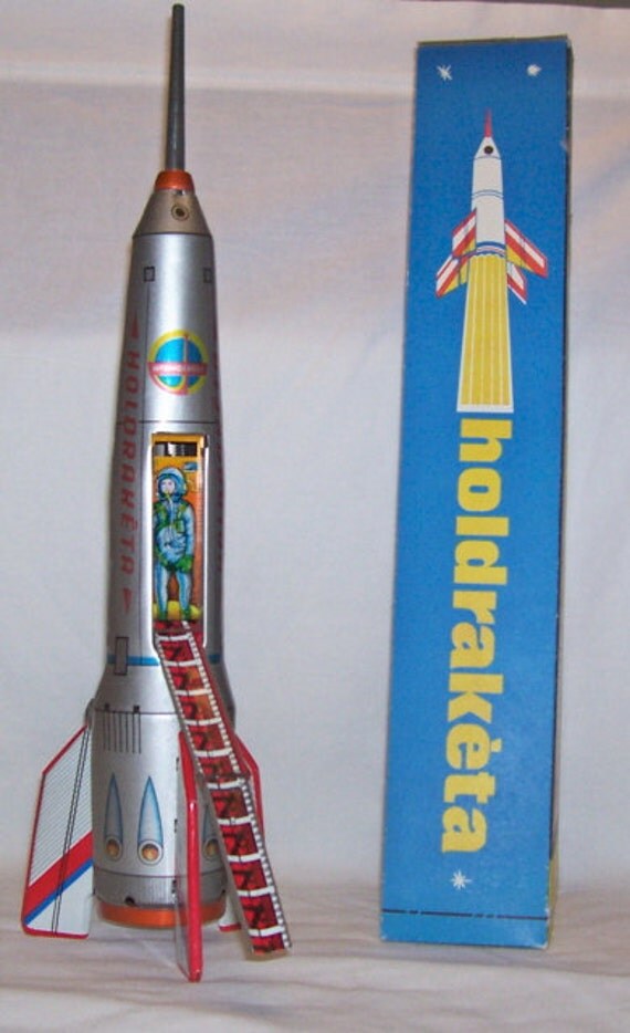 Holdraketa Rocket tin toy made in Hungary