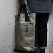 SALE Canvas Leather Tote Handprinted T56 ShrewMole Color
