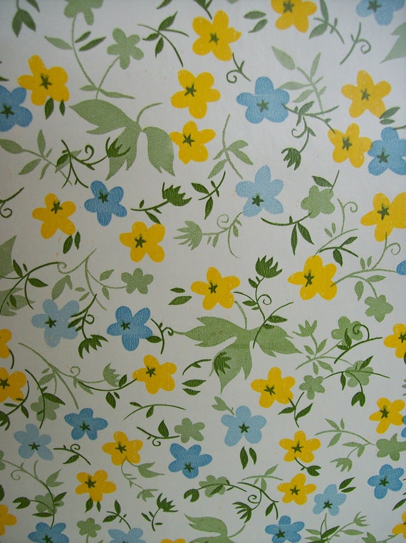 Vintage Contact Paper Floral Shelf Liner Adhesive Wallpaper