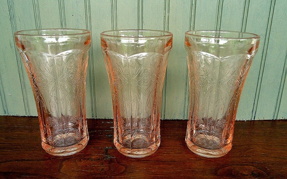 Vintage Pink Drinking Glasses 7