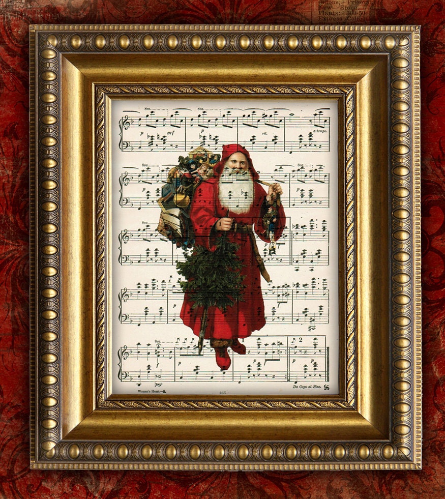 VICTORIAN SANTA Claus CHRISTMAS Decor 1 Vintage by EncorePrints