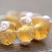 Lampwork glass beads, Seaglass look, beach Amber yellow - SRA - by MayaHoney