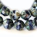 Blue czech beads, Picasso beads, czech glass beads - black deep blue rustic - round cut baroque balls - 8mm - 20PC - 051