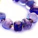 Lampwork glass beads Violet blue - purple, royal blue handmade organic SRA beads set