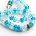 Aqua blue czech glass beads mix - pale blue, green teal spacers - 5x3mm - 50Pc - 0017