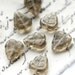 Grey Czech glass leaves - shadow gray, sepia, twilight pressed leaf beads - 12x10mm - 12Pc - 0063