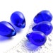 Sapphire blue Teardrop czech glass Briolettes - 10x14mm - 6Pc - 0186