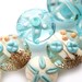 Glass lampwork beads Blue beach with shells, sand dollar and starfish - SRA set by MayaHoney