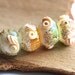 Beach handmade lampwork glass beads set - organic shape - SRA, by MayaHoney - shells, sand