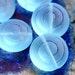 Matte Aqua blue shells Czech glass beads - large, nautical, seaglass - 13mm - 6Pc - 0352