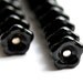 Jet black Czech glass Flower beads - 6x8mm - 20Pc - 0363